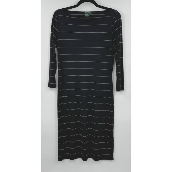 Lauren Ralph Lauren Cowl Full Zip Sz Pet M & Thin Blk Whte Stripe dress Sz M - Picture 9 of 11
